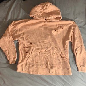 Peach Distressed Hoodie